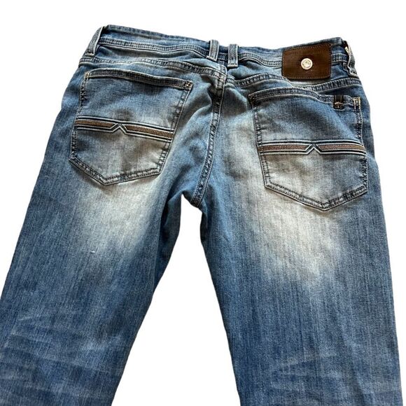 BUFFALO Slim Straight Stretch Bleach Wash Mid Rise Casual Denim Jean 32 - Picture 8 of 11